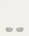 Celine Triomphe Acetate Rectangle Sunglasses In Ivory  Smoke