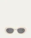 Celine Triomphe 53mm Round Sunglasses In White