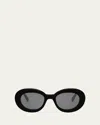 Celine Triomphe 54mm Round Sunglasses In Black