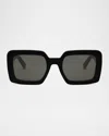 Celine Triomphe Acetate Square Sunglasses In Black