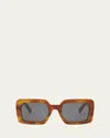 Celine Triomphe Acetate Square Sunglasses In Blonde Havana/smoke