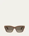 Celine Triomphe Acetate Square Sunglasses In Brown