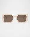 Celine Triomphe Acetate Square Sunglasses In Brown