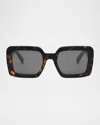 Celine Triomphe Acetate Square Sunglasses In Black