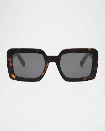 Celine Triomphe Acetate Square Sunglasses In Black