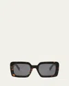 Celine Triomphe Acetate Square Sunglasses In Dark Havana