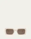 Celine Triomphe 56mm Square Sunglasses In Ivory/brown