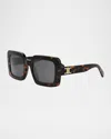 Celine Triomphe Acetate Square Sunglasses In 52a - Havana
