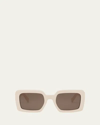 Celine Triomphe Acetate Square Sunglasses In Ivory Brown