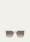 Celine Triomphe Acetate Square Sunglasses In Ivory Gradient Br