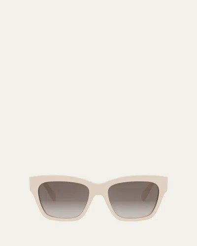 Celine Triomphe Acetate Square Sunglasses In Ivory Gradient Brown