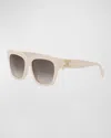 Celine Triomphe Acetate Square Sunglasses In Ivory Gradient Brown