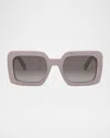 Celine Triomphe 56mm Square Sunglasses In Light Brown Gradient Brown