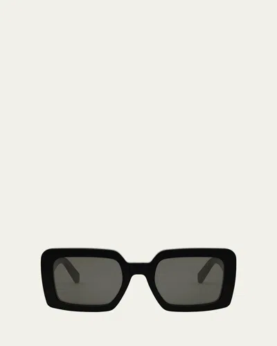 Celine Triomphe Acetate Square Sunglasses In Shiny Black