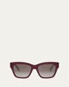 Celine Triomphe Acetate Square Sunglasses In Shiny Bordeaux/brown