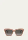 Celine Triomphe Acetate Square Sunglasses In Rosa/grigio Sfumato