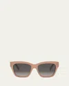 Celine Triomphe Acetate Square Sunglasses In Shiny Pink Gradient Brown