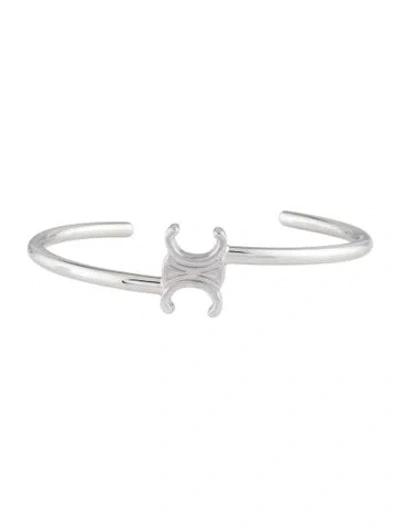 Pre-owned Celine Triomphe Asymmetric Cuff Bracelet, 6" In Multi