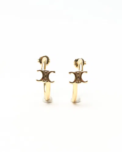 Celine Triomphe Asymmetric Hoops Earrings