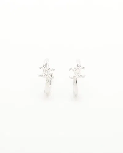 Celine Céline Triomphe Asymmetric Hoops Earrings