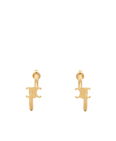 Celine Triomphe Asymmetric Ring Earring In Yellow