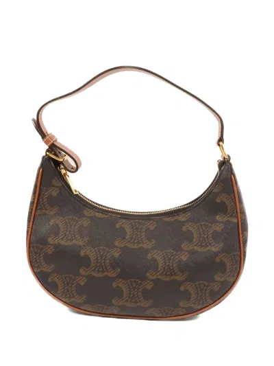 Pre-owned Celine Triomphe Ava Shoulder Bag In Brown