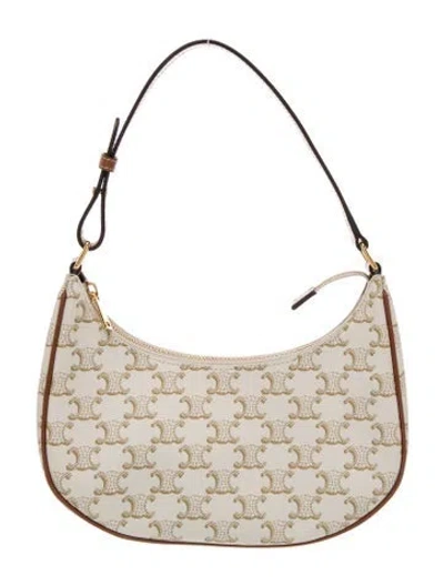 Pre-owned Celine Triomphe Ava In White