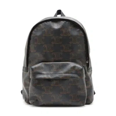 Pre-owned Celine Triomphe Backpack In Brown