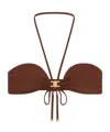 Celine Triomphe Balconette Top In Matte Jersey In Red