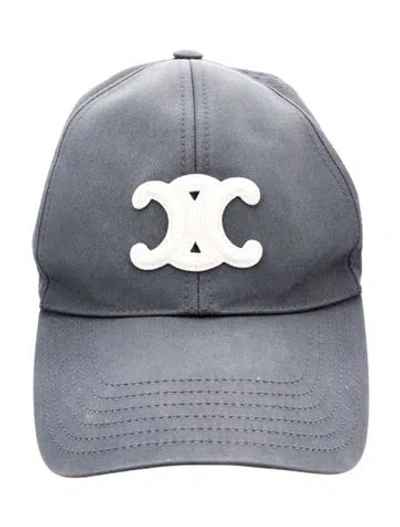 Pre-owned Celine Triomphe Baseball Cap In Blue