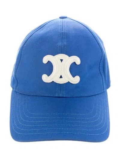 Pre-owned Celine Triomphe Baseball Cap In Blue