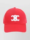 Celine Triomphe Baseball Cap Curved Brim In Red