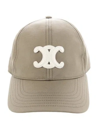 Pre-owned Celine Triomphe Baseball Cap In Green