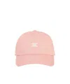 Celine Triomphe Baseball Cap In Gabardine Coton Washed In Pink
