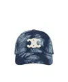 Celine Triomphe Baseball Cap In Tie Dye Cotton In Blue
