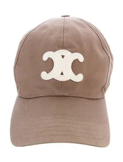 Pre-owned Celine Triomphe Baseball Cap In Neutral