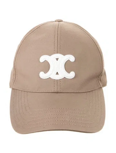 Pre-owned Celine Triomphe Baseball Cap In Neutrals