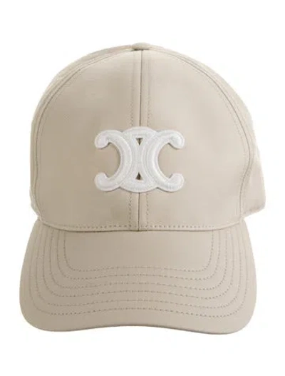 Pre-owned Celine Triomphe Baseball Cap In Neutrals