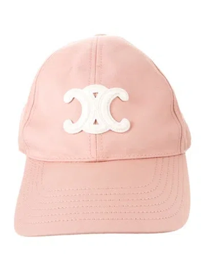 Pre-owned Celine Triomphe Baseball Cap In Pink