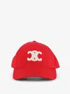 Celine Triomphe Baseball Cap In Red