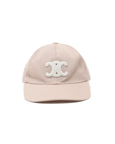 Celine Céline Triomphe Baseball Cap, Size S In Pink