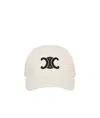 Celine Triomphe Baseball Cap In White