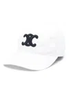 Celine Triomphe Baseball Cap In White