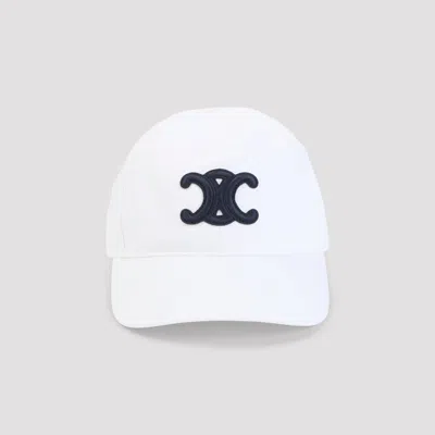 Celine Triomphe Baseball Hat In White