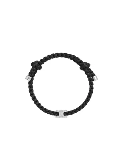 Celine Beach Silver-tone And Cord Bracelet In Black