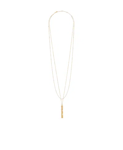Celine Triomphe Beaded Necklace In Yellow