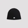 Celine Triomphe Logo-embroidered Wool Beanie In Black