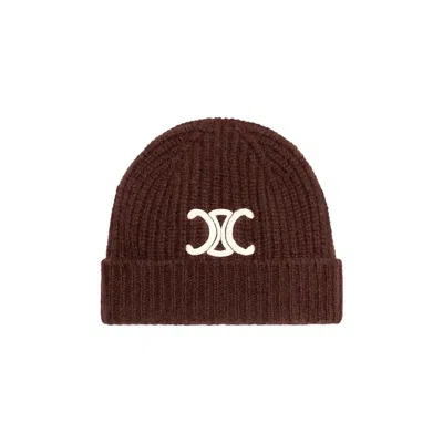 Pre-owned Celine Triomphe Beanie In Seamless Cashmere 'brown' | Women's Size Onesize