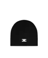 Celine Triomphe Beanie In Wool In Black