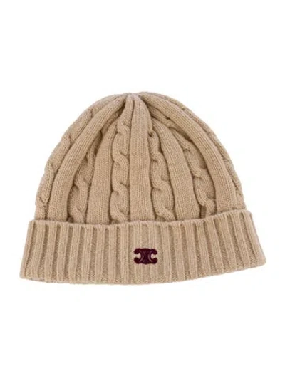 Pre-owned Celine Triomphe Beanie In Neutral